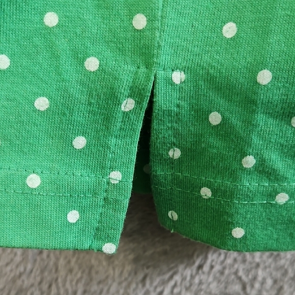 Shenanigans Womens Green Polka Dot Blouse Knit Sz Lg Button Front - Picture 5 of 8
